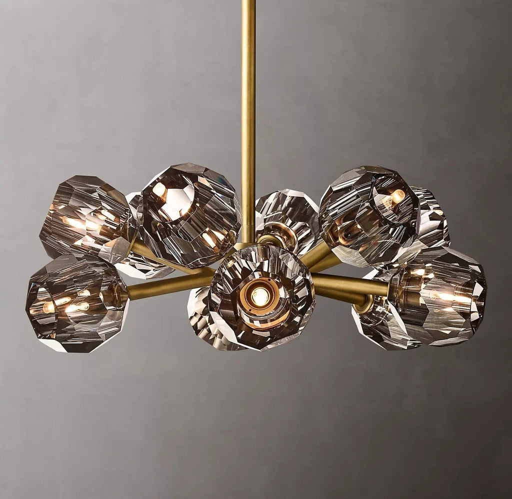 Lumera 24″ Clear & Smoke Crystal Round Chandelier