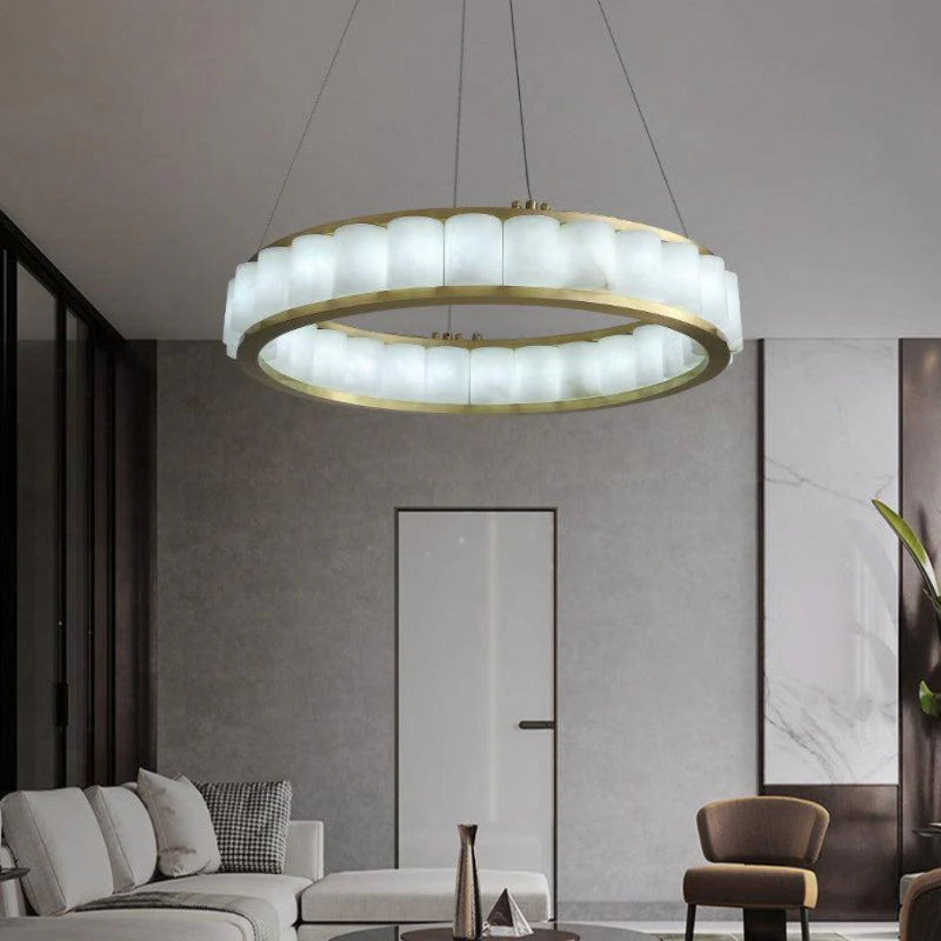 Aurevia Alabaster Ring Chandelier