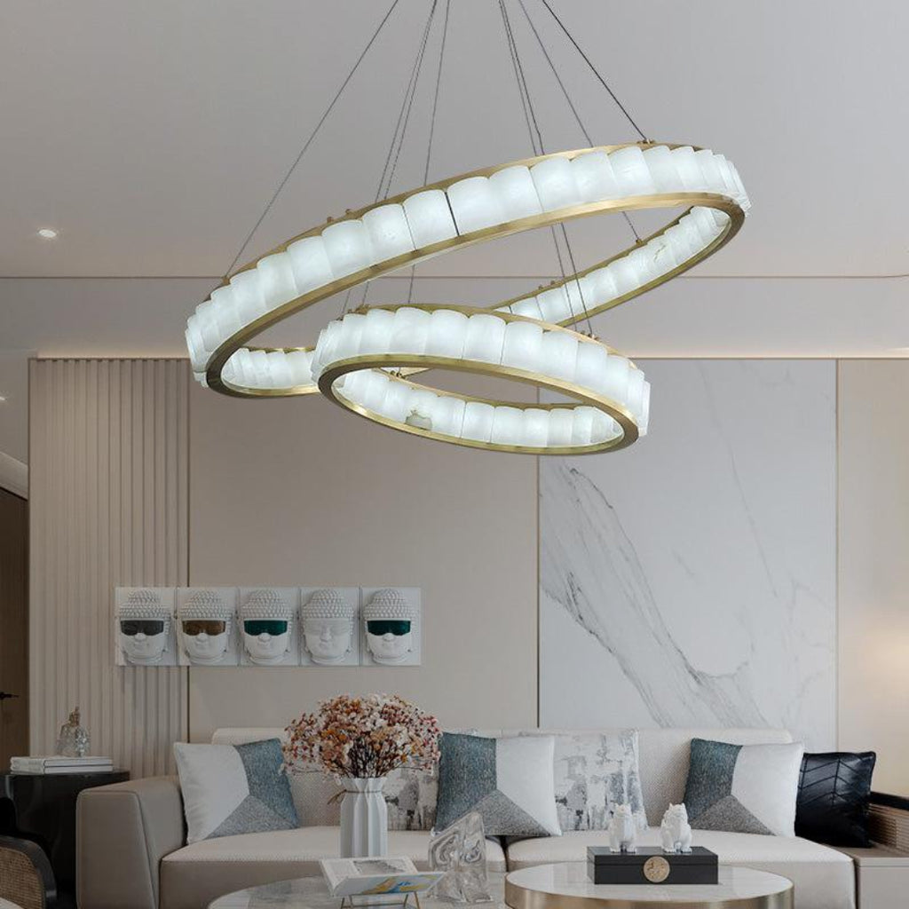 Aurevia Alabaster Ring Chandelier