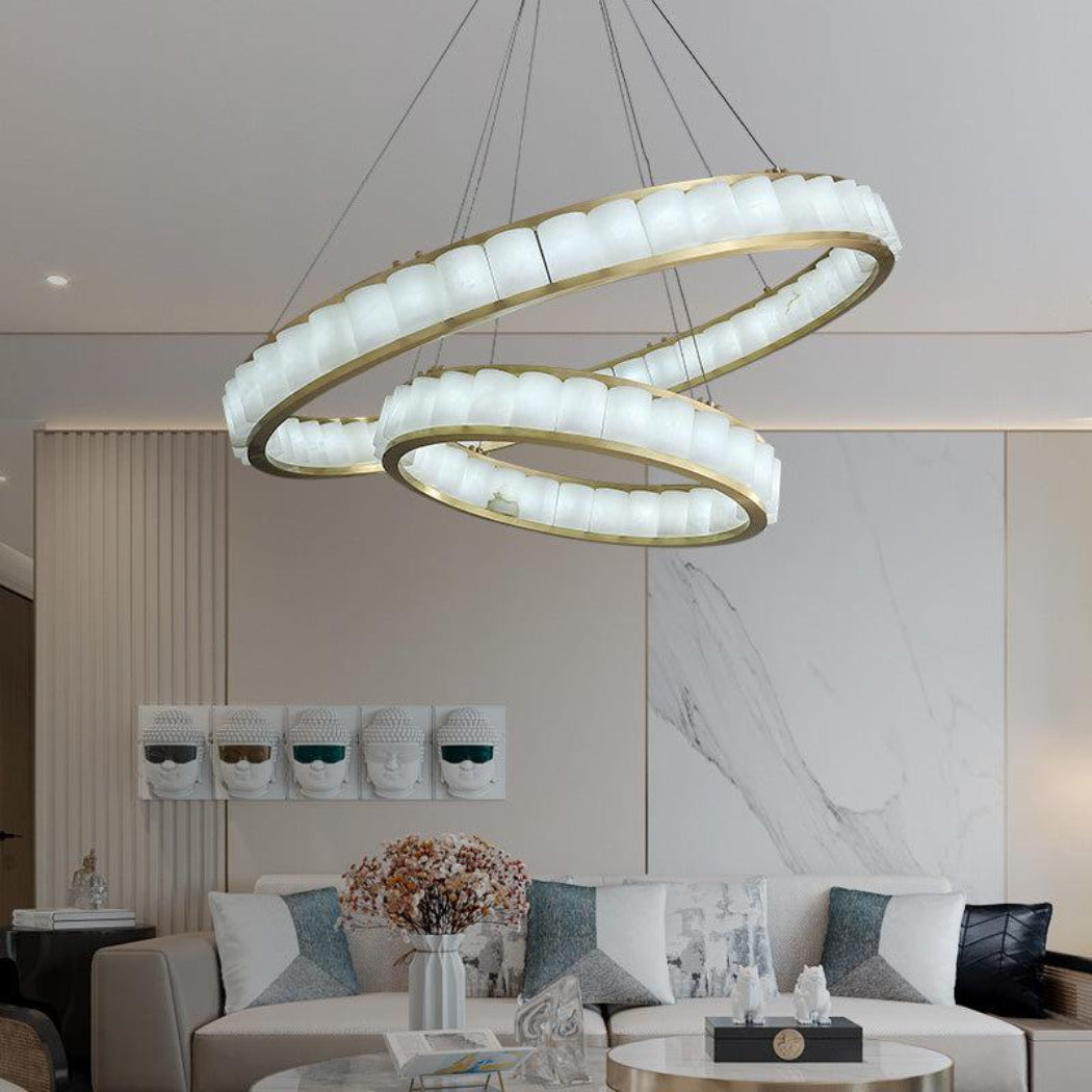 Aurevia Alabaster Ring Chandelier