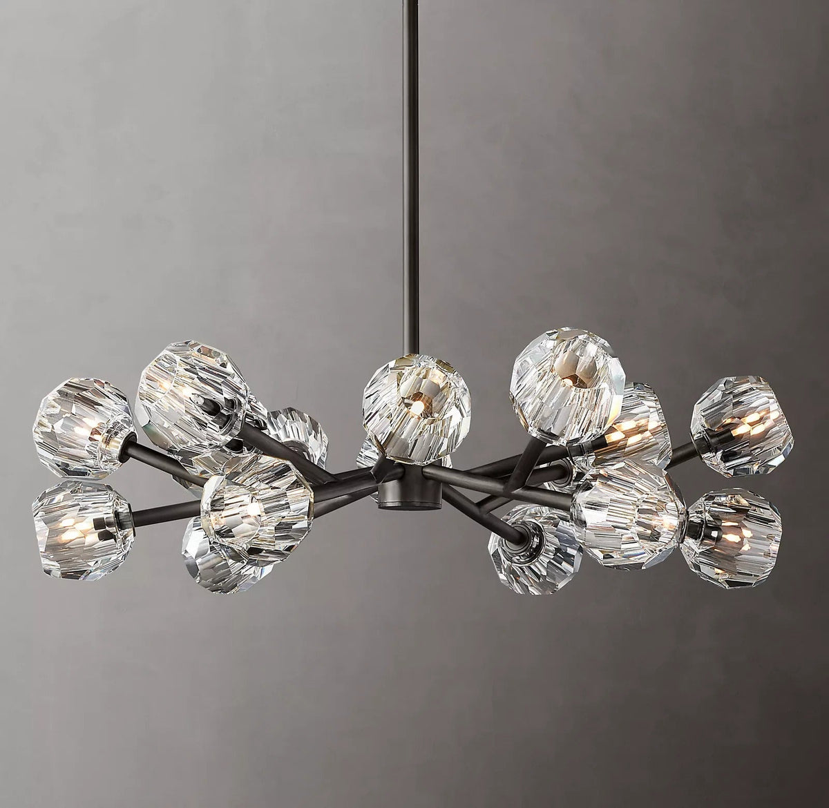 Lumera 36″ Clear & Smoke Crystal Round Chandelier