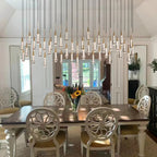Avelisse Glass Raindrop Linear Chandelier 37" / 50" / 70" / 87" / 120"