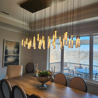Avelisse Glass Raindrop Linear Chandelier 37" / 50" / 70" / 87" / 120"