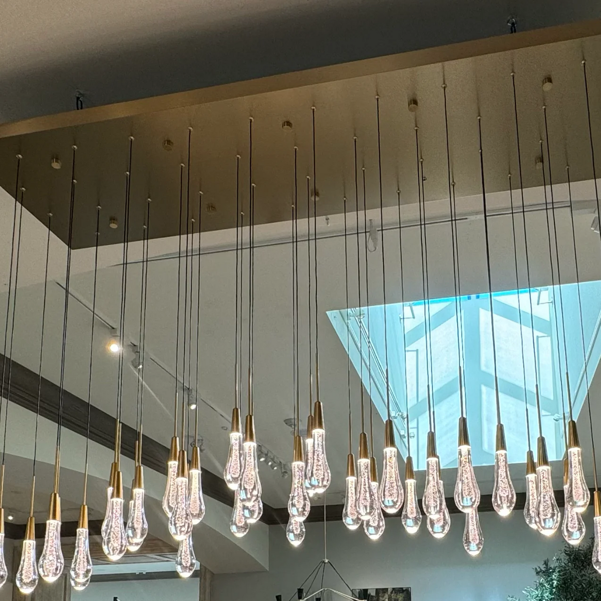 Avelisse Glass Raindrop Linear Chandelier 37" / 50" / 70" / 87" / 120"