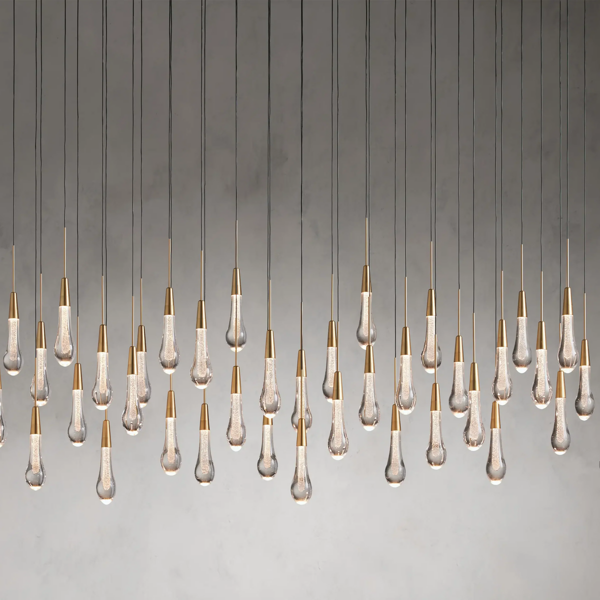 Avelisse Glass Raindrop Linear Chandelier 37" / 50" / 70" / 87" / 120"