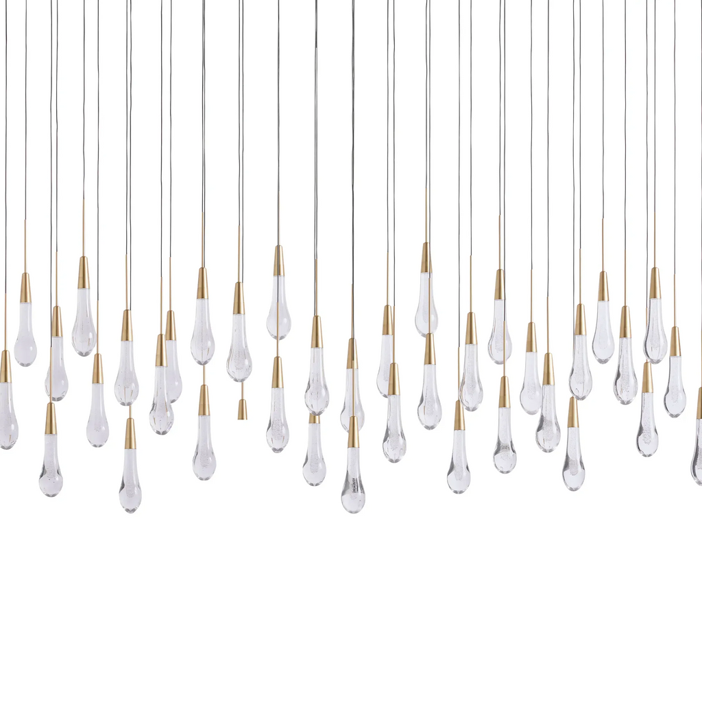 Avelisse Glass Raindrop Linear Chandelier 37" / 50" / 70" / 87" / 120"