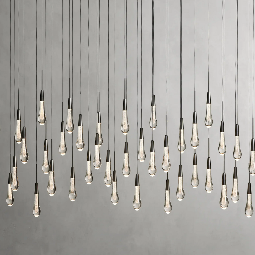 Avelisse Glass Raindrop Linear Chandelier 37" / 50" / 70" / 87" / 120"