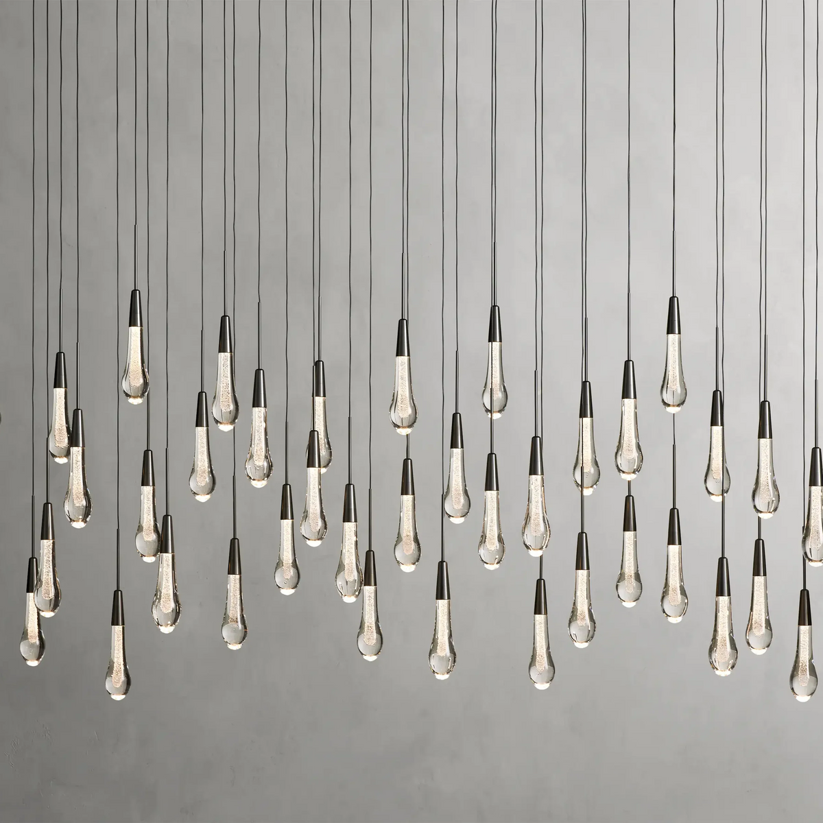 Avelisse Glass Raindrop Linear Chandelier 37" / 50" / 70" / 87" / 120"