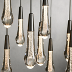 Avelisse Glass Raindrop Linear Chandelier 37" / 50" / 70" / 87" / 120"