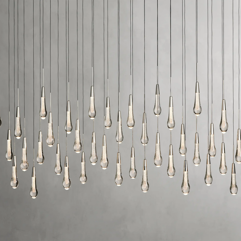 Avelisse Glass Raindrop Linear Chandelier 37" / 50" / 70" / 87" / 120"
