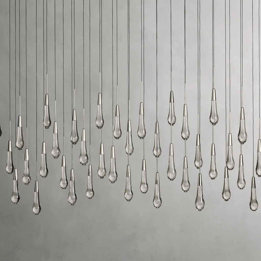Avelisse Glass Raindrop Linear Chandelier 37" / 50" / 70" / 87" / 120"