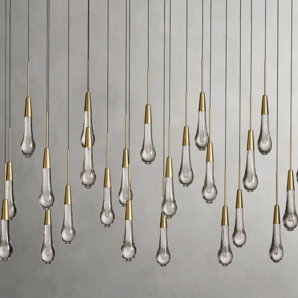 Avelisse Glass Raindrop Linear Chandelier 37" / 50" / 70" / 87" / 120"