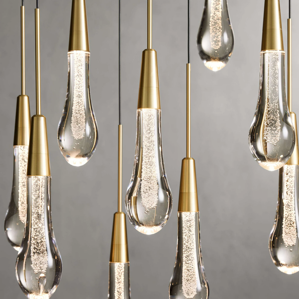 Avelisse Glass Raindrop Linear Chandelier 37" / 50" / 70" / 87" / 120"