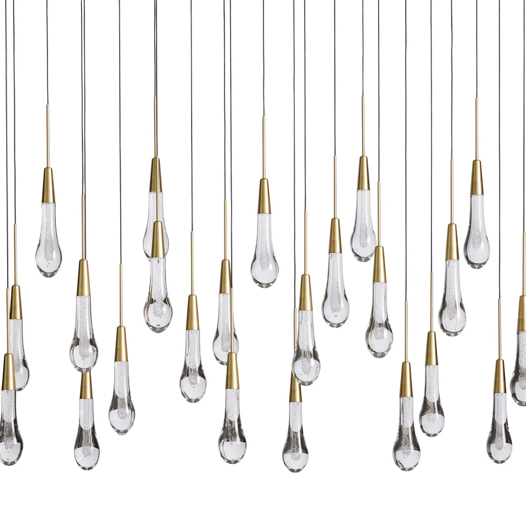Avelisse Glass Raindrop Linear Chandelier 37" / 50" / 70" / 87" / 120"