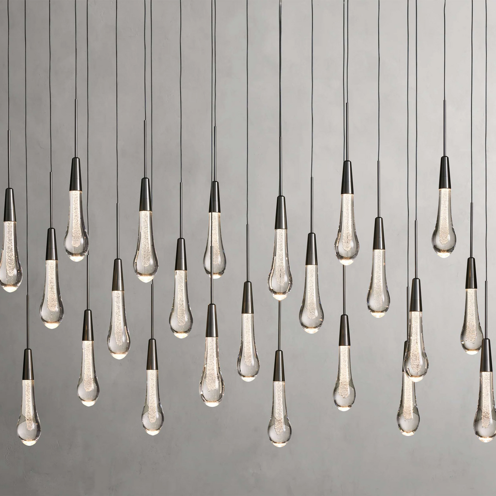 Avelisse Glass Raindrop Linear Chandelier 37" / 50" / 70" / 87" / 120"