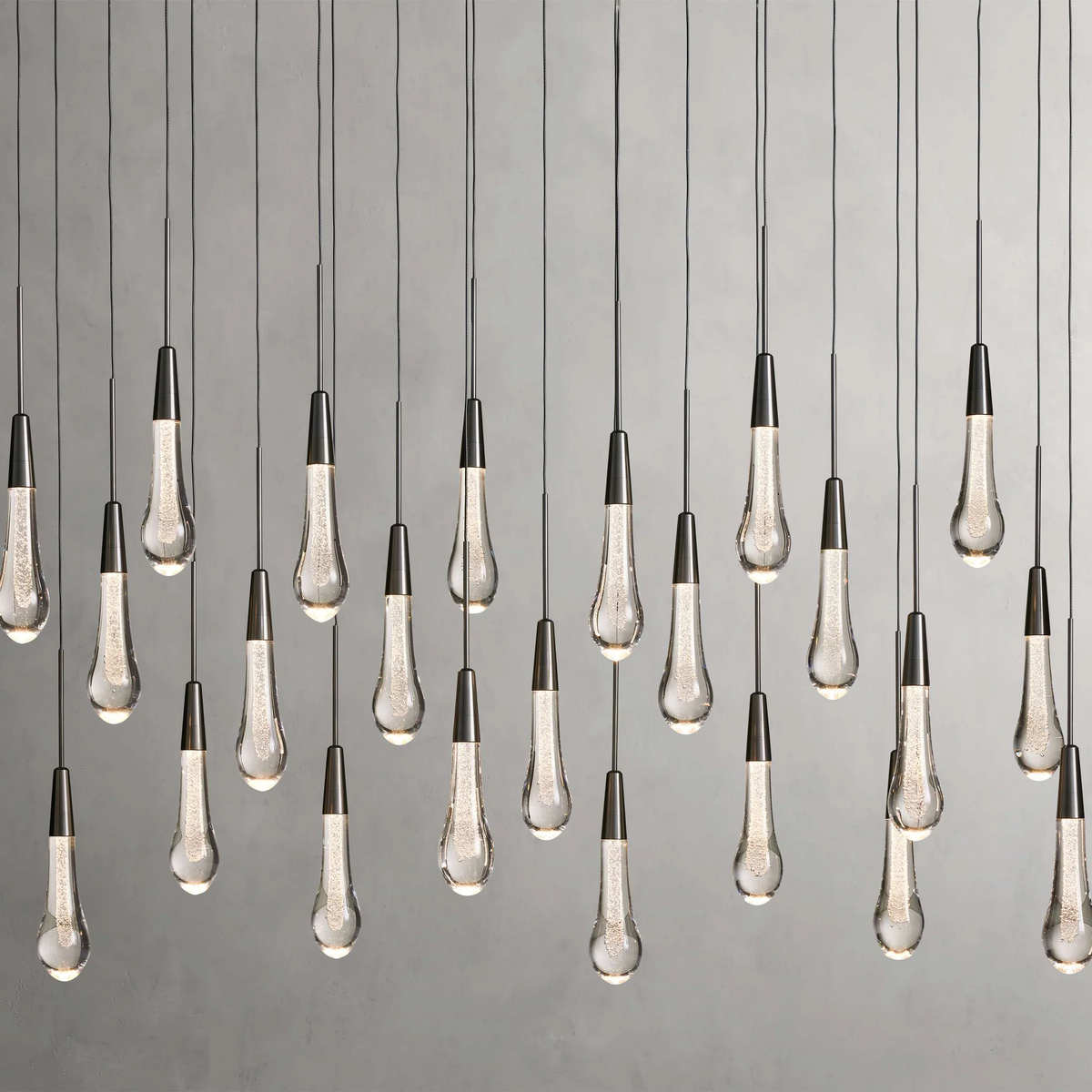 Avelisse Glass Raindrop Linear Chandelier 37" / 50" / 70" / 87" / 120"