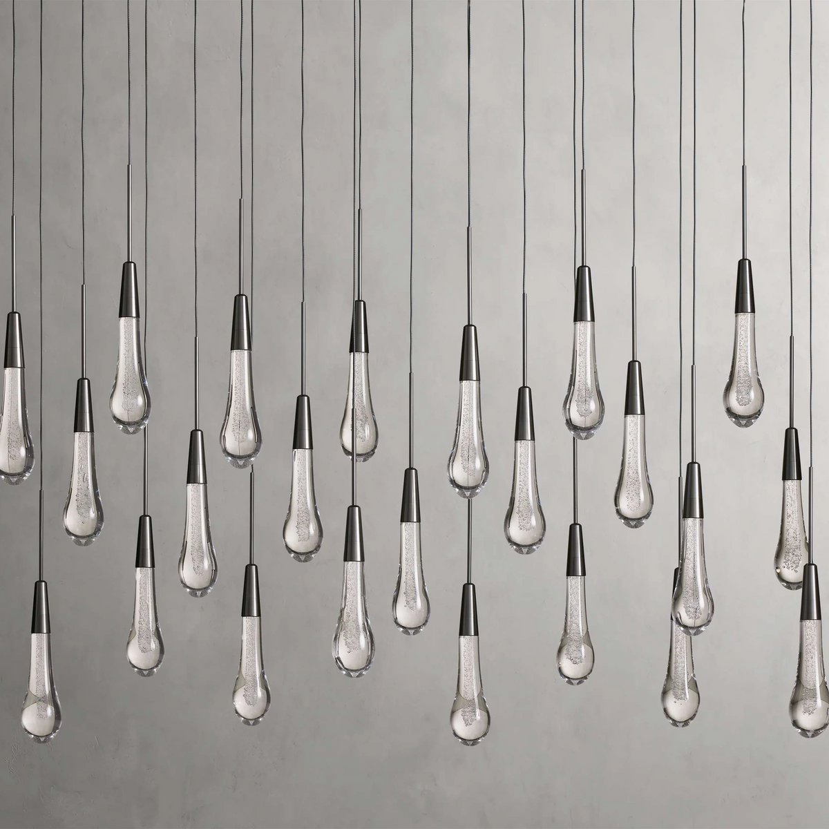 Avelisse Glass Raindrop Linear Chandelier 37" / 50" / 70" / 87" / 120"