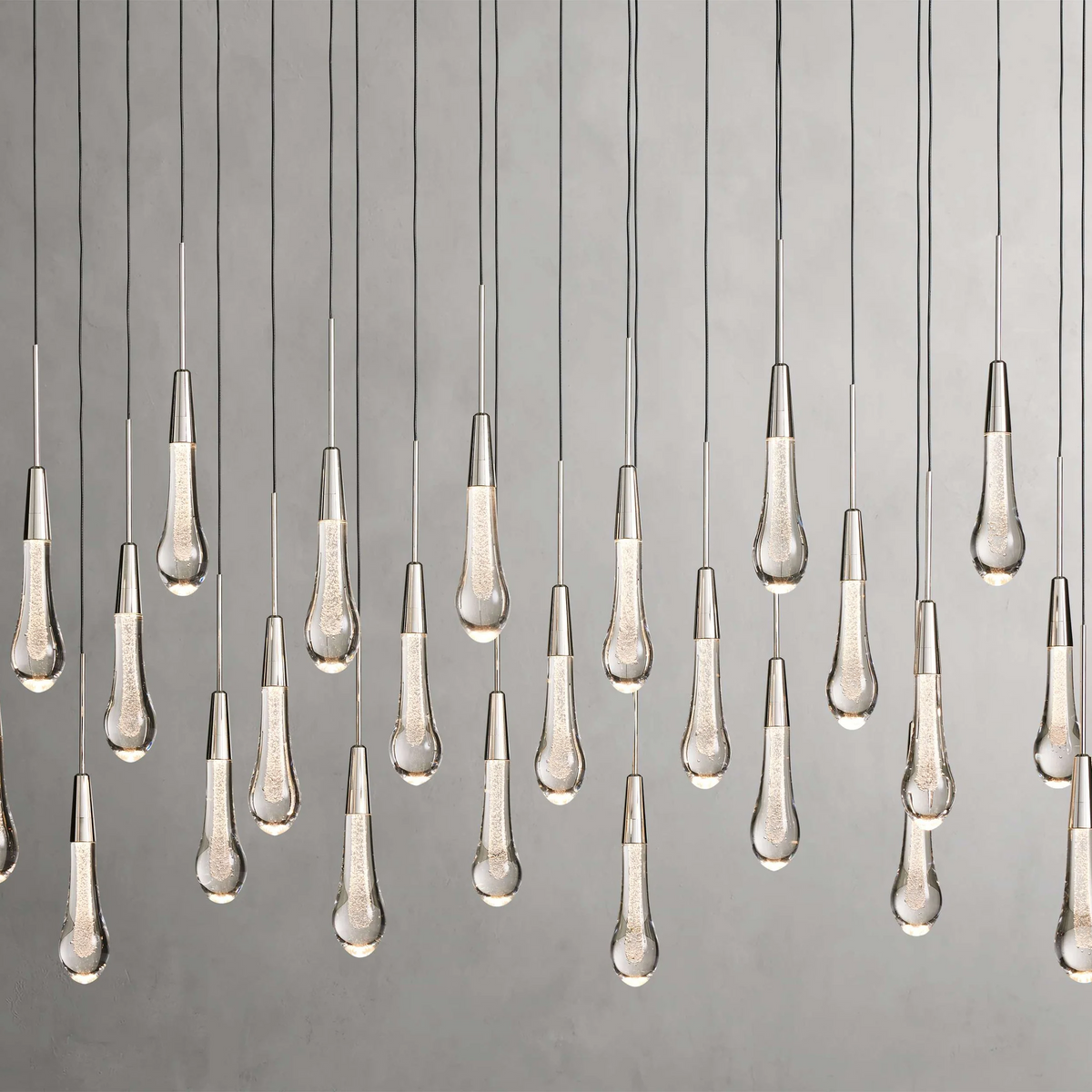 Avelisse Glass Raindrop Linear Chandelier 37" / 50" / 70" / 87" / 120"