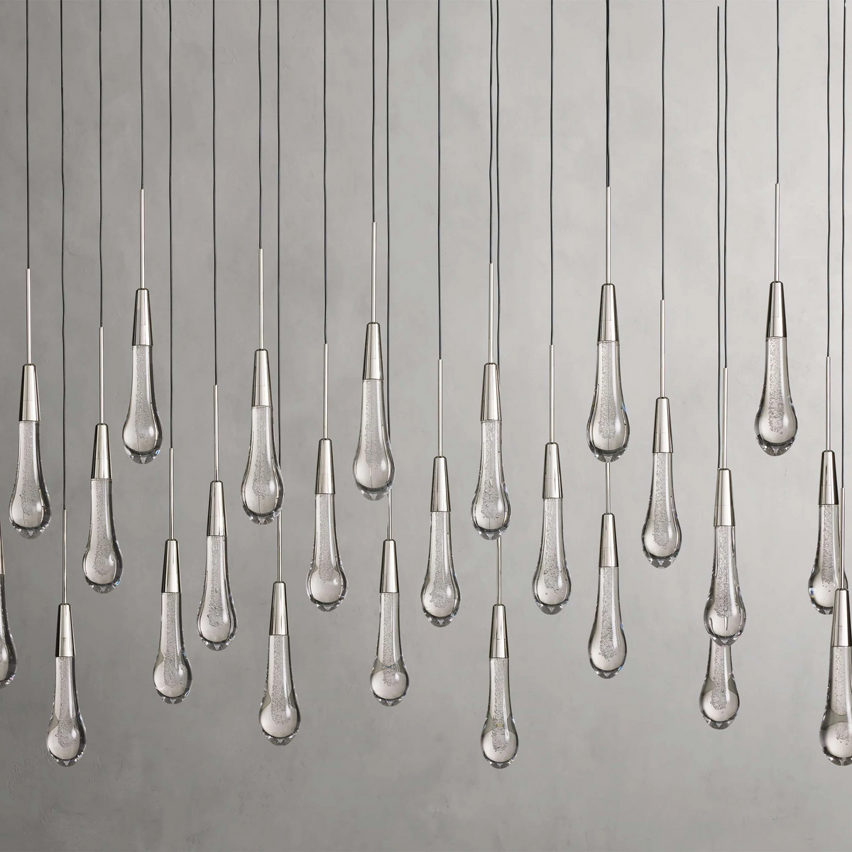 Avelisse Glass Raindrop Linear Chandelier 37" / 50" / 70" / 87" / 120"