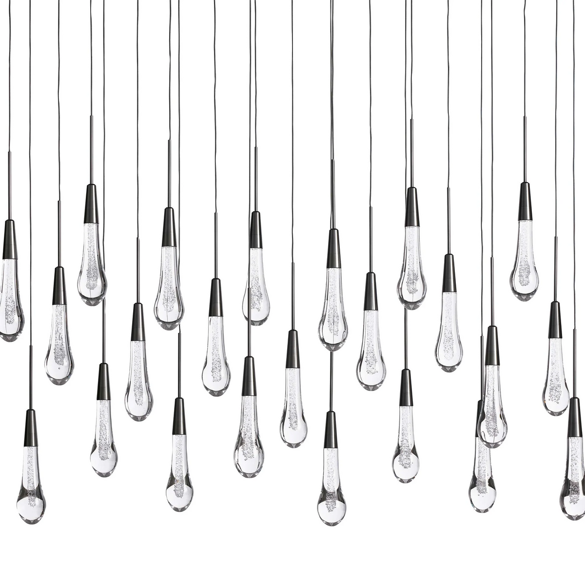 Avelisse Glass Raindrop Linear Chandelier 37" / 50" / 70" / 87" / 120"