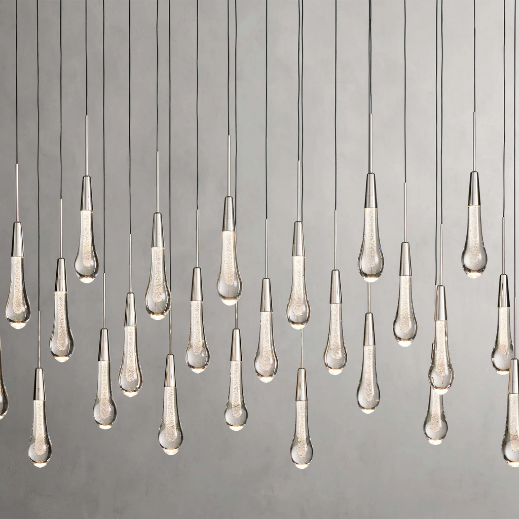 Avelisse Glass Raindrop Linear Chandelier 37" / 50" / 70" / 87" / 120"