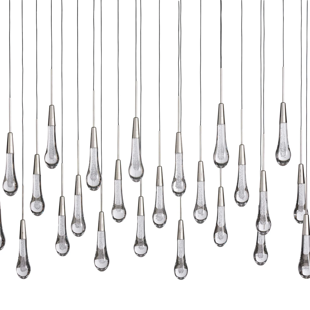 Avelisse Glass Raindrop Linear Chandelier 37" / 50" / 70" / 87" / 120"