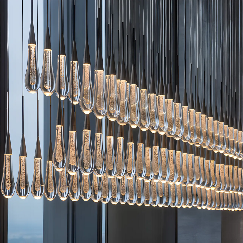Avelisse Glass Raindrop Linear Chandelier 37" / 50" / 70" / 87" / 120"