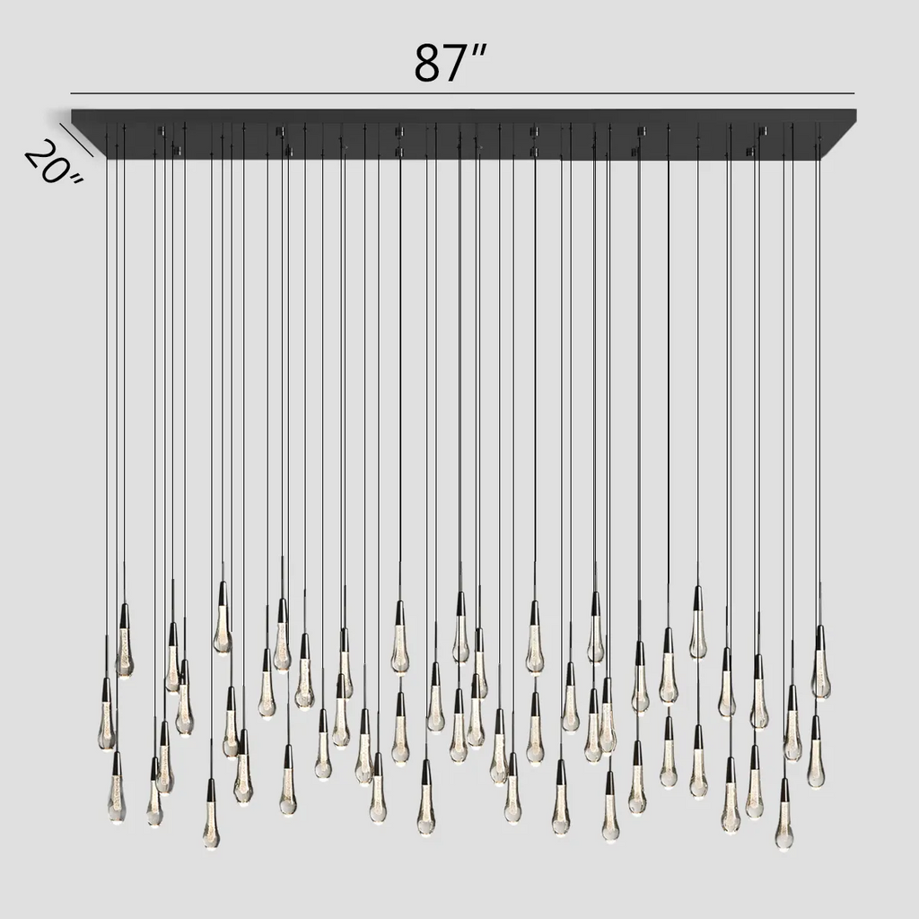 Avelisse Glass Raindrop Linear Chandelier 37" / 50" / 70" / 87" / 120"
