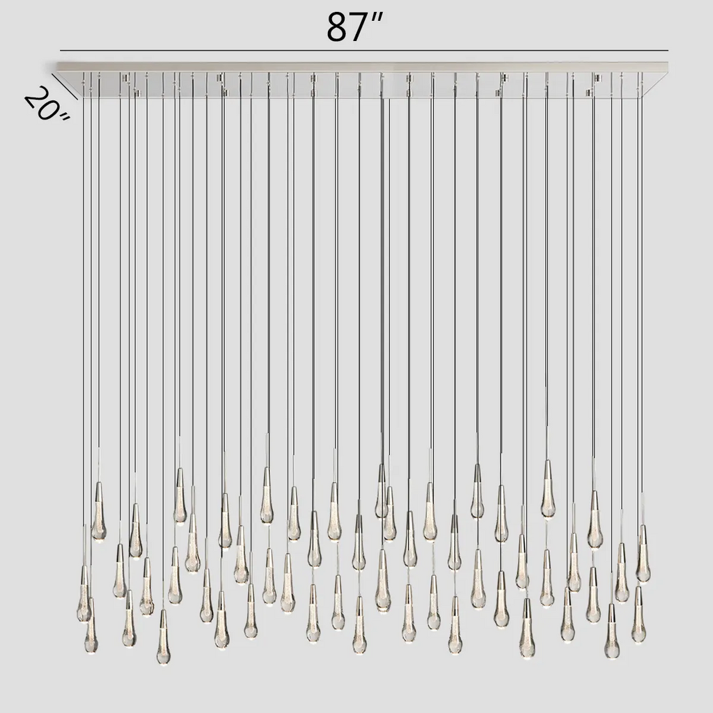 Avelisse Glass Raindrop Linear Chandelier 37" / 50" / 70" / 87" / 120"