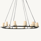 Cirella 48″ White Fabric Round Chandelier