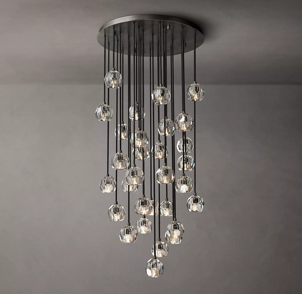 Lumera 30″ Smoke Crystal Cluster Chandelier
