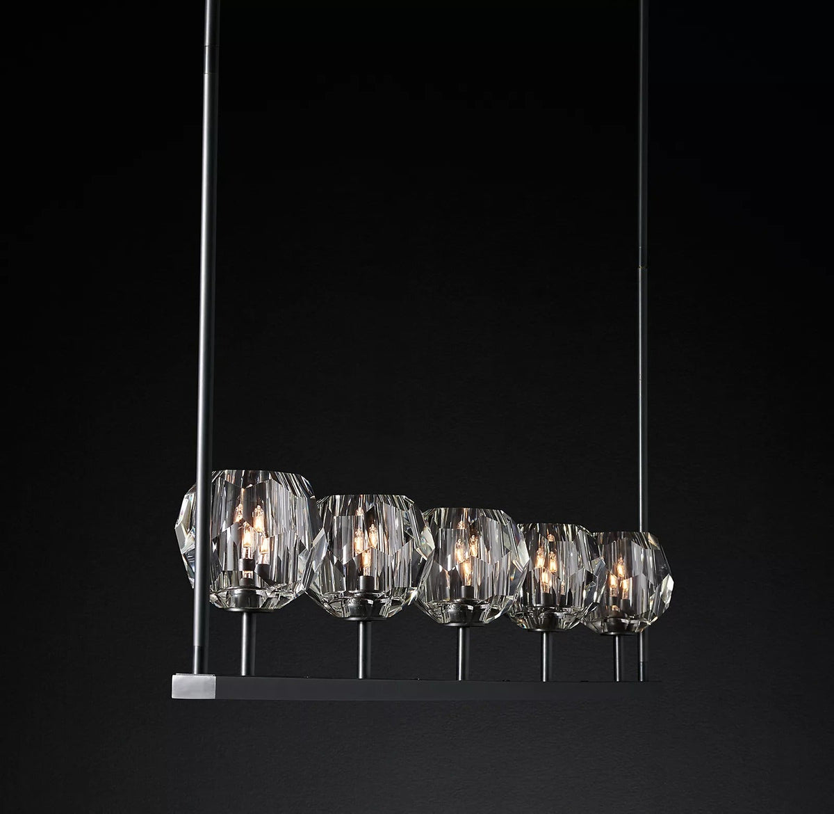 Lumera 48″ Clear Crystal Linear Chandelier