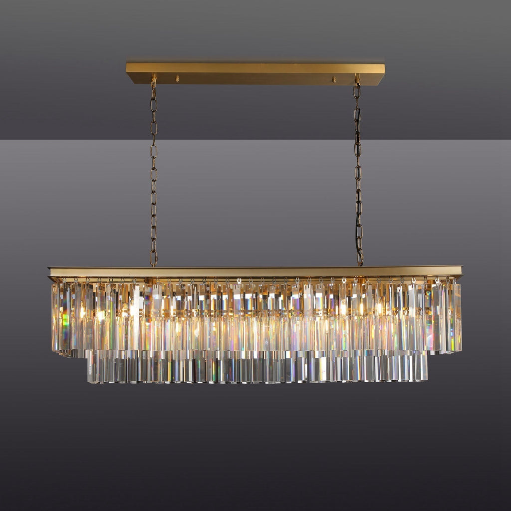 Odessa Two-Tier Glass Linear Chandelier