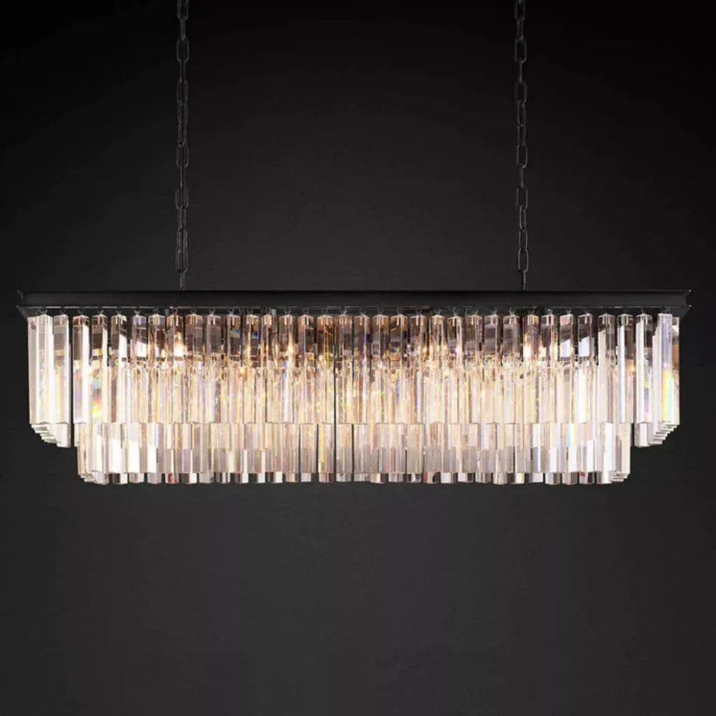Odessa Two-Tier Glass Linear Chandelier