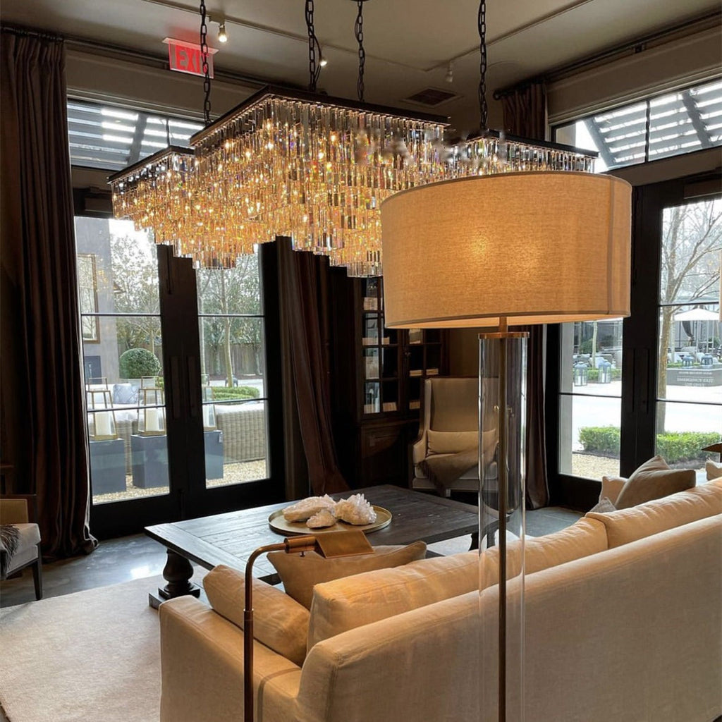 Odessa Multi-Tier K9 Crystal Square Chandelier