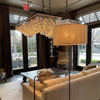 Odessa Multi-Tier K9 Crystal Square Chandelier