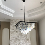 Odessa Multi-Tier K9 Crystal Square Chandelier