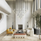 Avelisse Glass Raindrop Round Chandelier 17"/24"/36"/58"