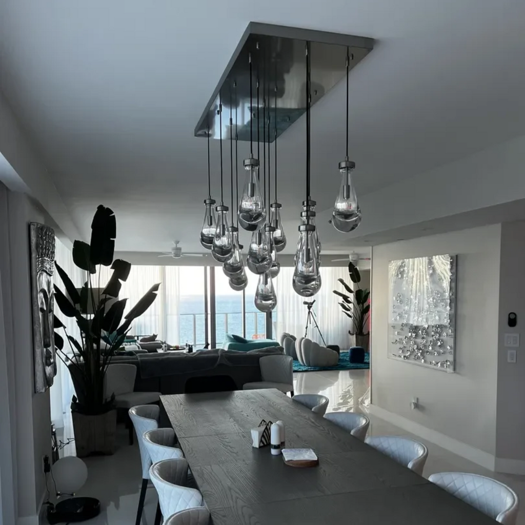 Elara 54″ Linear Hand-Blown Glass Chandelier