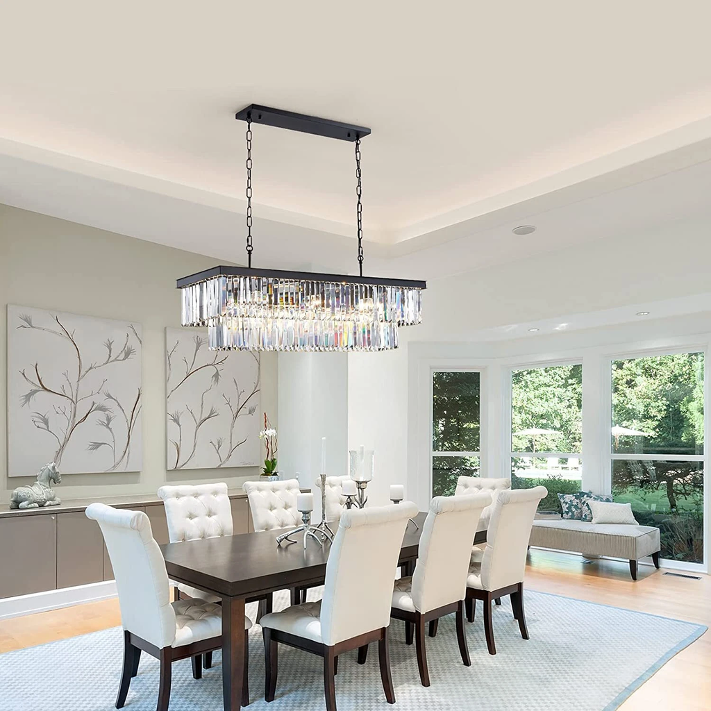 Odessa Two-Tier Glass Linear Chandelier