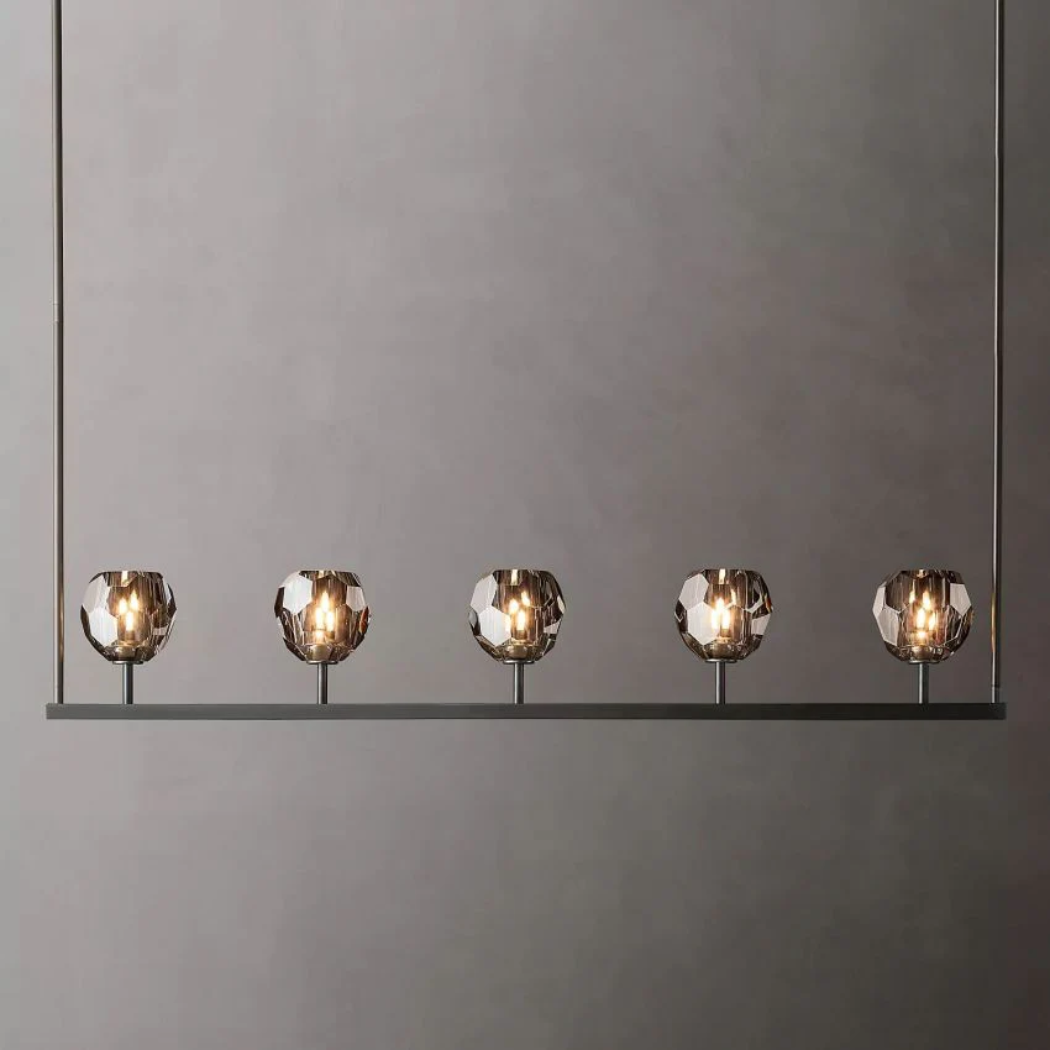 Lumera 48″ Smoke Crystal Linear Chandelier