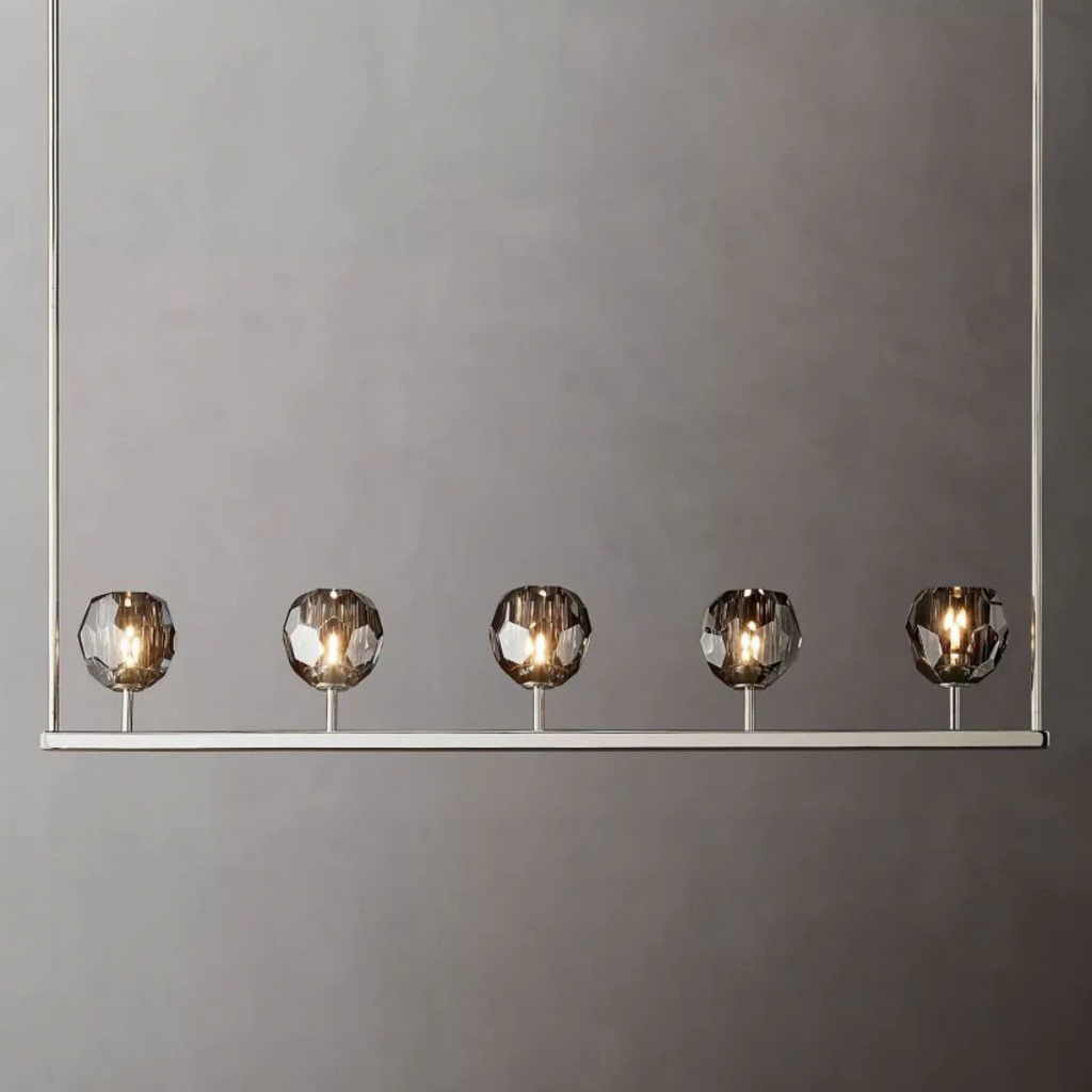 Lumera 48″ Smoke Crystal Linear Chandelier