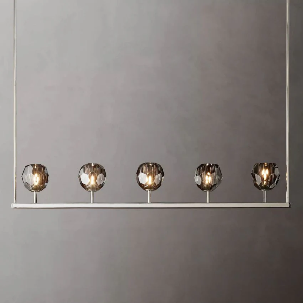 Lumera 48″ Smoke Crystal Linear Chandelier