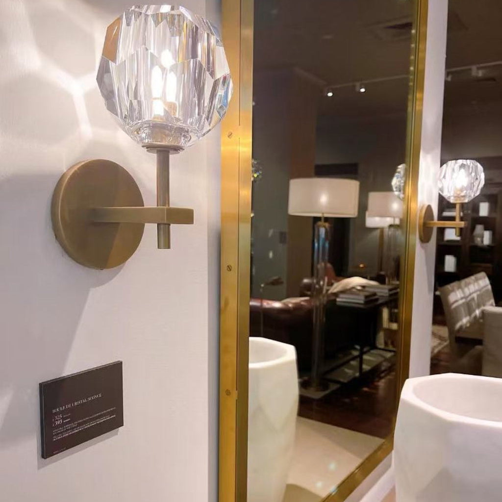 Lumera Clear & Smoke Crystal Wall Sconce