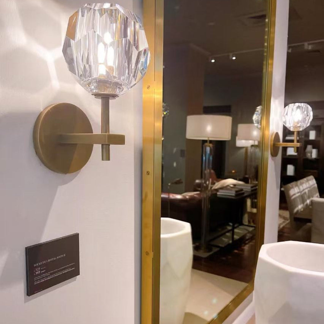 Lumera Clear & Smoke Crystal Wall Sconce