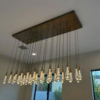 Avelisse Glass Raindrop Linear Chandelier 37" / 50" / 70" / 87" / 120"