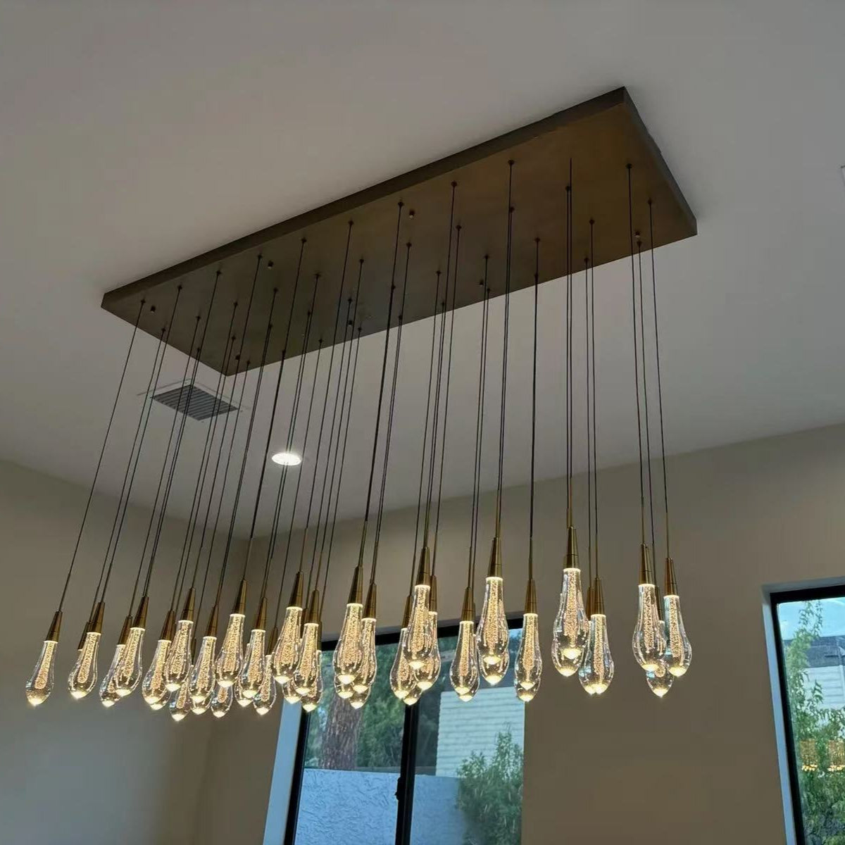 Avelisse Glass Raindrop Linear Chandelier 37" / 50" / 70" / 87" / 120"