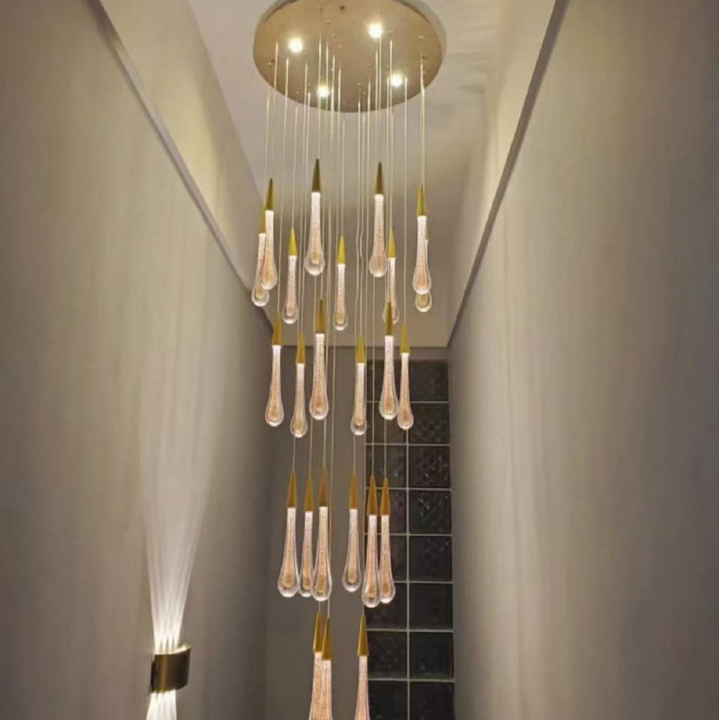 Avelisse Glass Raindrop Round Chandelier 17"/24"/36"/58"