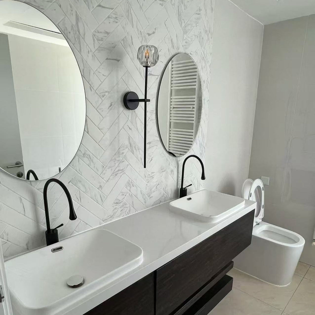 Lumera Clear & Smoke Crystal Wall Sconce