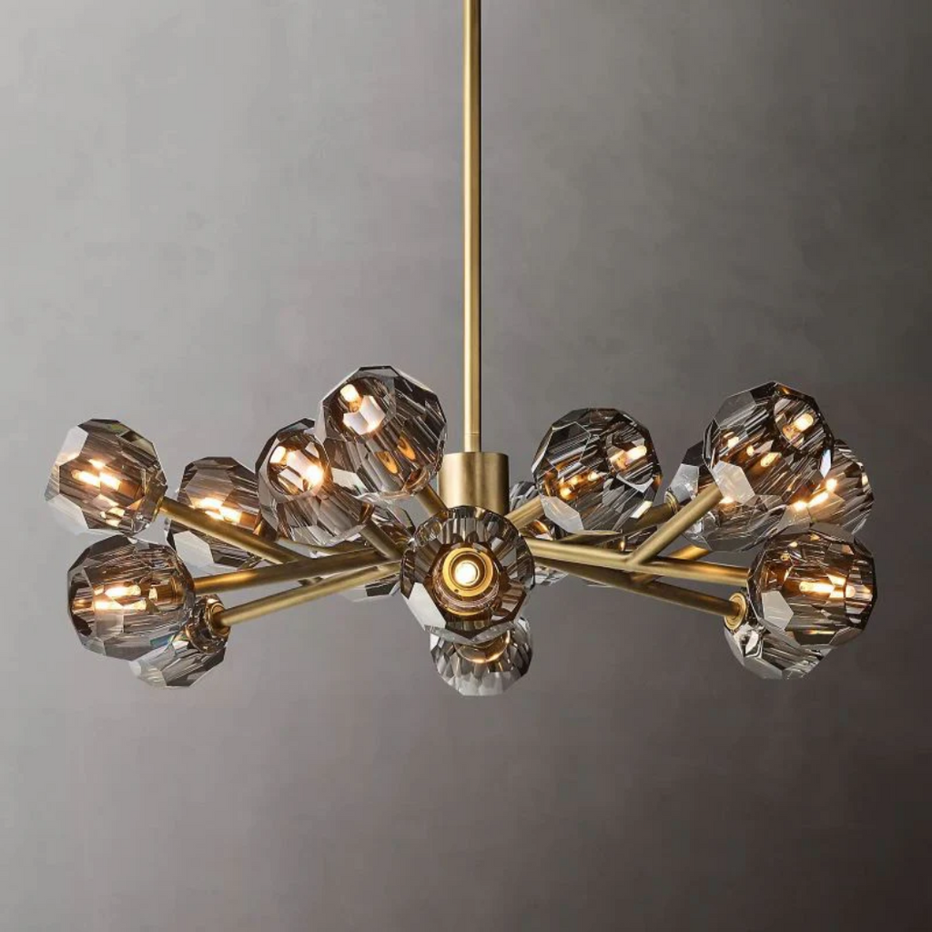 Lumera 36″ Clear & Smoke Crystal Round Chandelier
